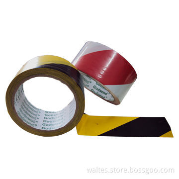 Two Color Printed Strip PVC Caution Tape with Adhesion